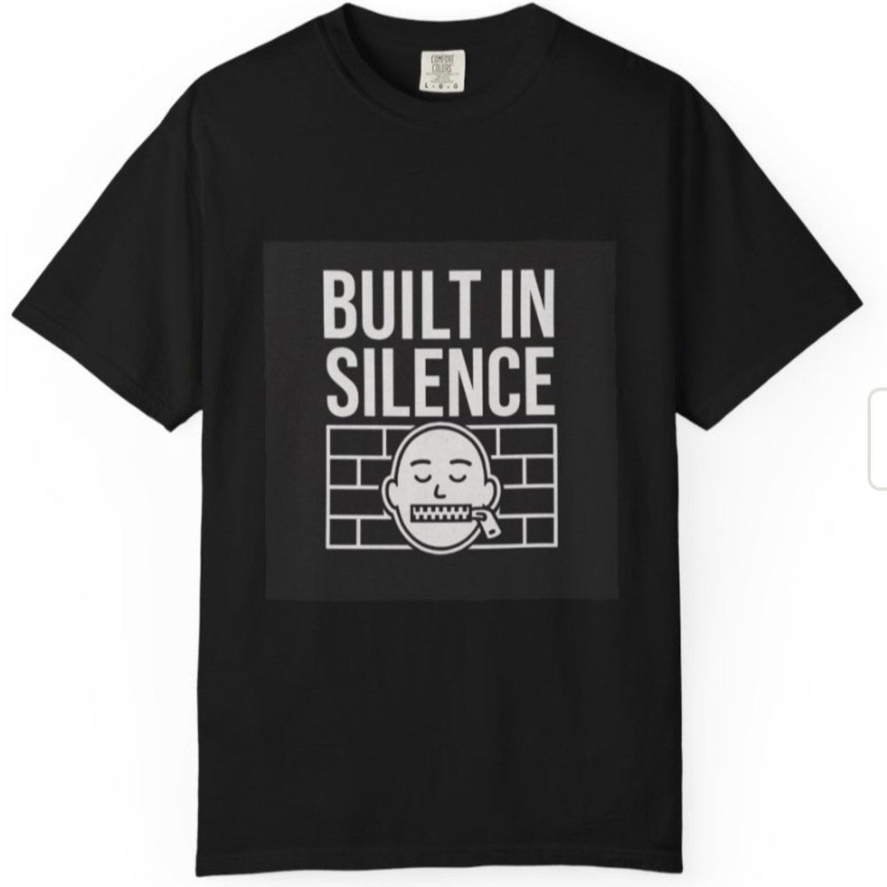 Black Graphic T-Shirt with Built In Silence Design